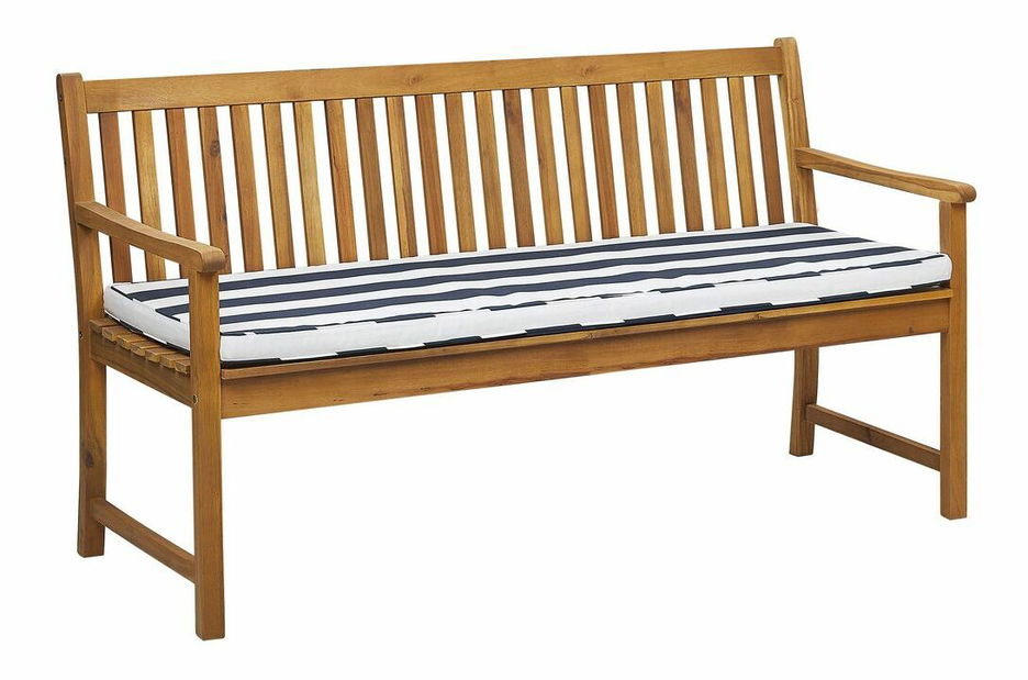 Bancă de grădină 160 cm VESTFOLD (lemn) (pernă albastră)