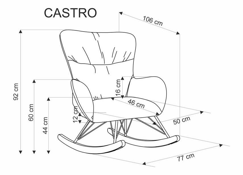 Fotelja za ljuljanje Caster (bež)