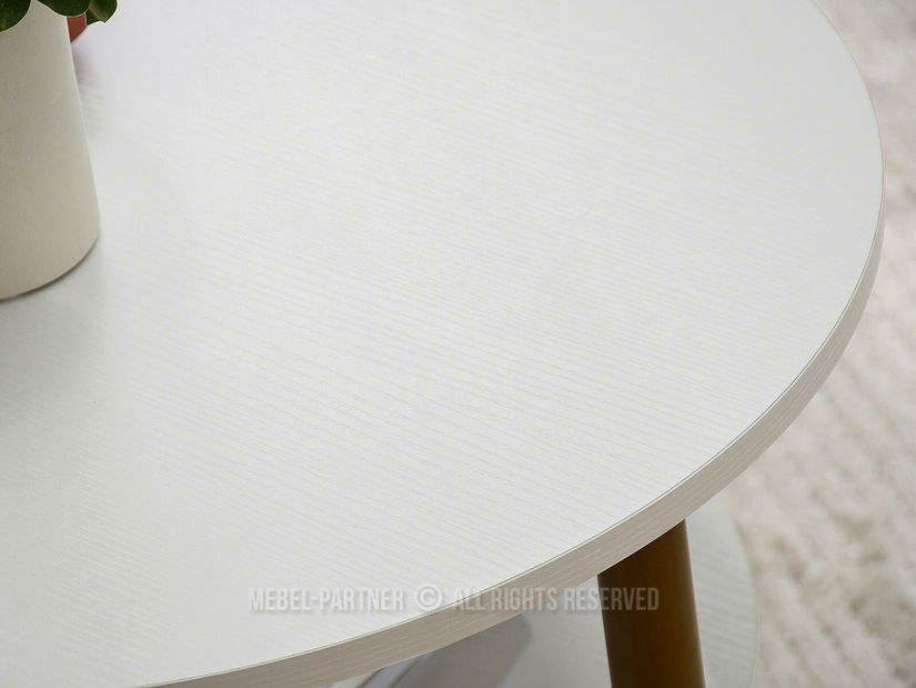 Stolić za kavu Randolf S (bijelo drvo + zlatna)