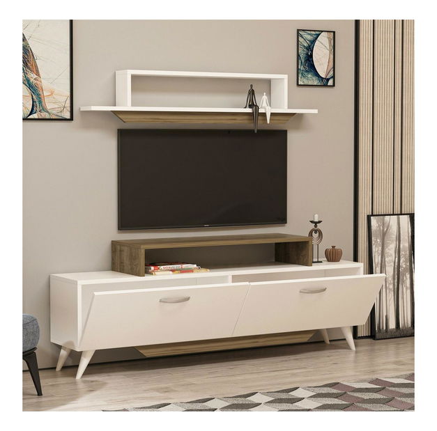 Mobilier living Tebeka 2 (alb + Nuc) 