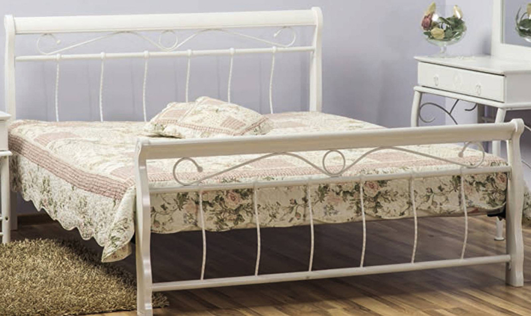 Manželská posteľ 160 cm Venecja (biela) (s roštom)
