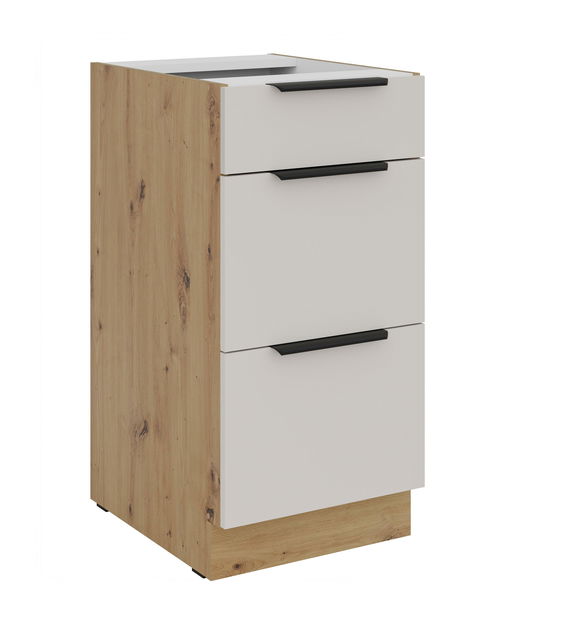Dulap inferior de bucătărie Sayla 40 D 3S BB (cashmir + Stejar artisan)