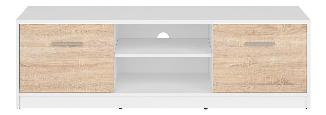 TV skrinka BRW Nepo Plus 28 (biela + dub sonoma) 