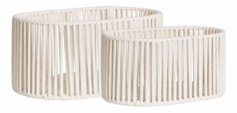 Set de 2 coșuri Aiamiraia 1 (alb-gălbui)