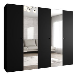 Ruhásszekrény 250 cm Parna 2 (fekete + fekete)