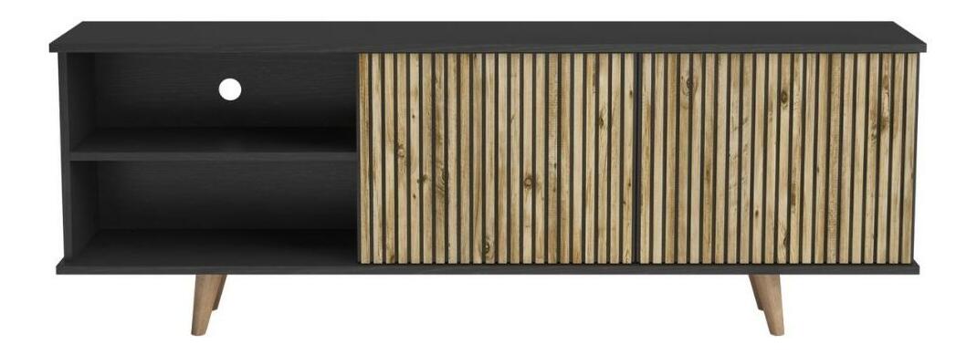 Masă TV/Dulap Franc 54 (lemn negru + pin atlantic)