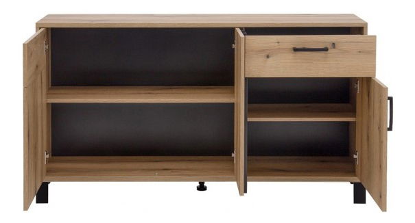 Komoda Neo NE3 (dub evoke + čierna matná)