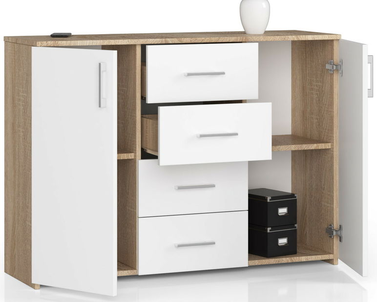 Komoda Kiran (dub sonoma + biela)