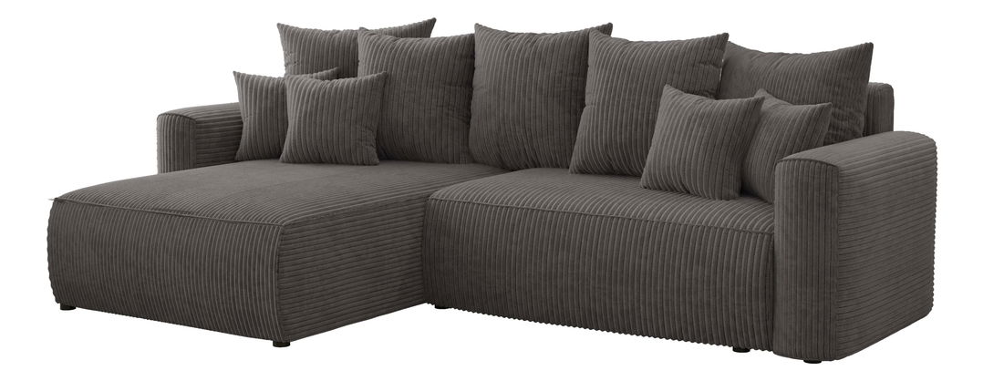 Rohová sedačka Baria (L) (sivočierna)