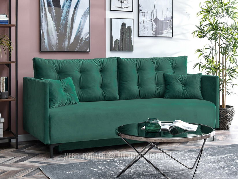 Kétszemélyes kanapé Mastil (zöld + fekete)