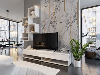 Obývacia stena Berny 34 (biela + biely lesk)