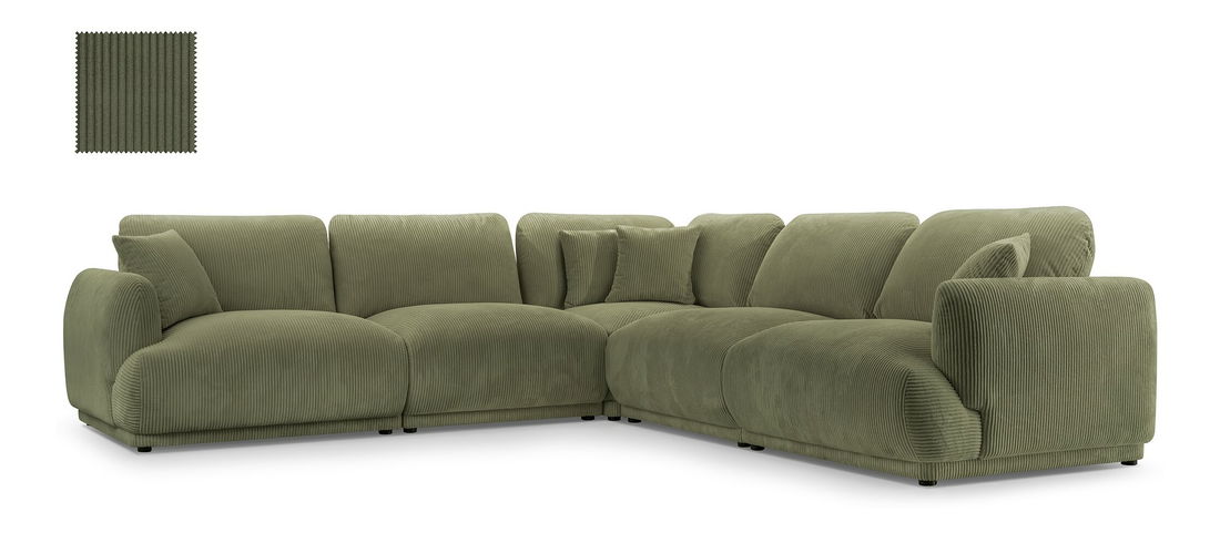 Rohová sedačka Chako (L) (zelená)