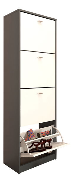 Ormarić za obuću Verity Typ 3 (grafit + bijela)