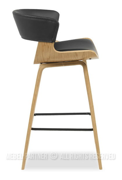 Scaun bar CH70 (negru + stejar)