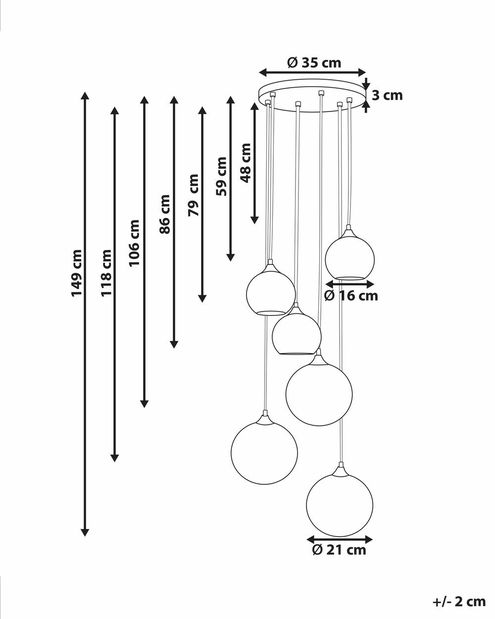 Závesné svietidlo Tourmaline (viacfarebná) 