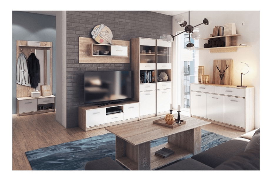 Vitrină Thornham 1D1W1S (alb)