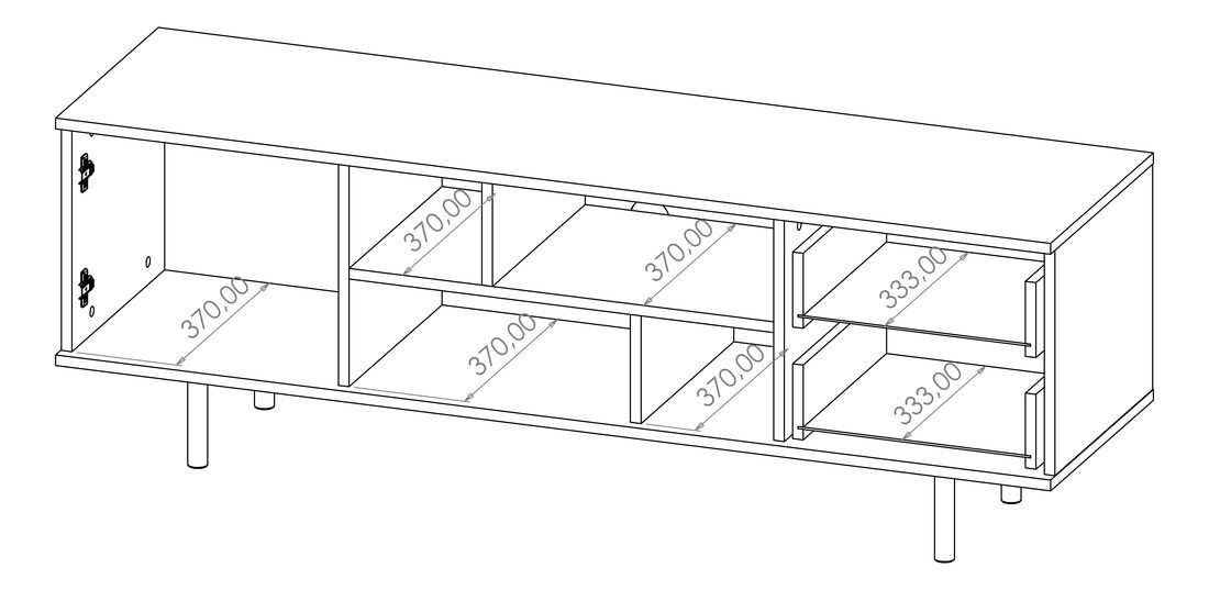 Masă TV/Dulap Nalani RTV (negru)