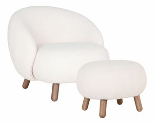 Kreslo s taburetkou Siateriaina 2 (biela)