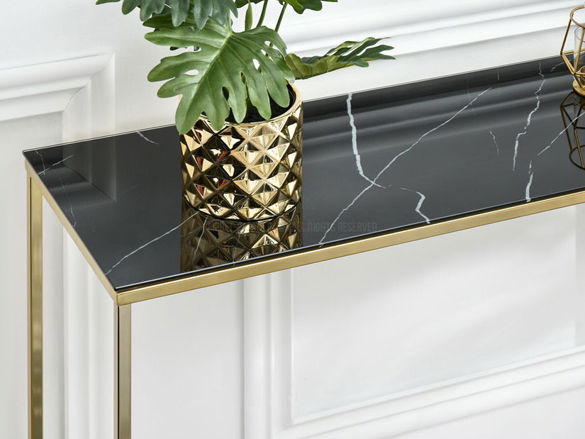 Măsuță consolă Bella Kons (negru + auriu)