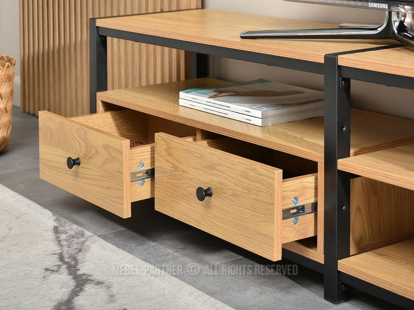 TV stolík/skrinka Elena (dub + čierna)