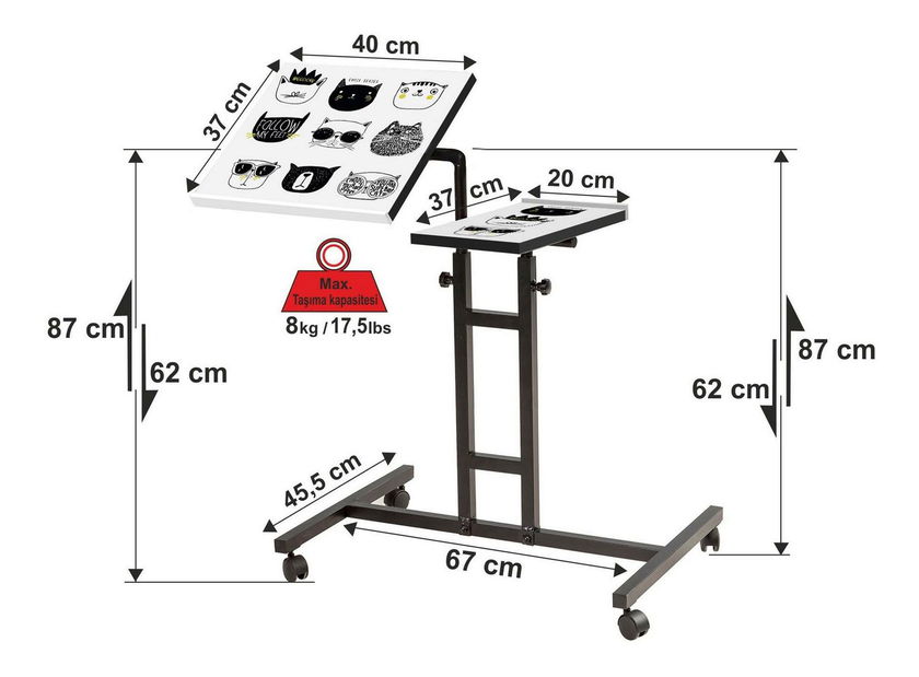 Stojan na notebook Pobenu 9 (biela + čierna)