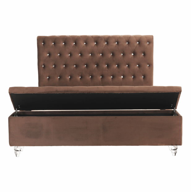 Franciaágy 160 cm Angi (barna) (ágyráccsal)