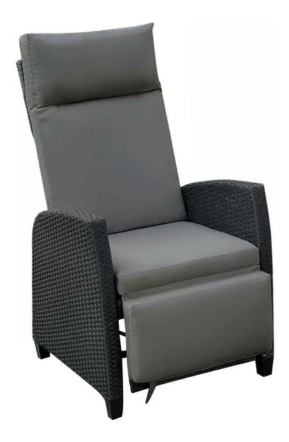 Kerti pozicionálható fotel Probamos (fekete + szürke) 