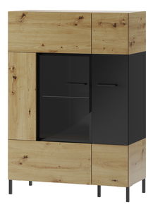 Vitrină Lorren 15 (stejar artisan + negru mat)