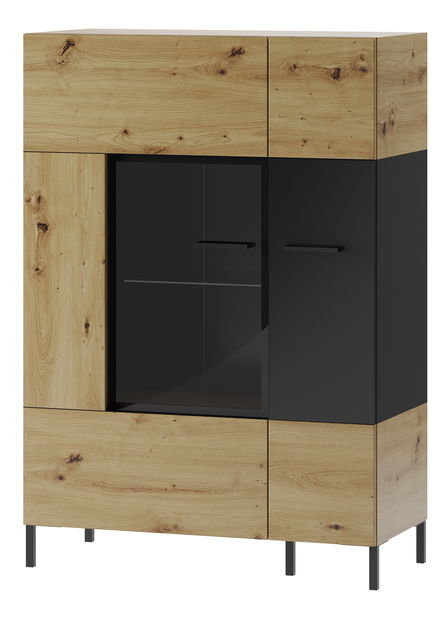 Vitrina Lorren 15 (hrast artisan + crna mat)