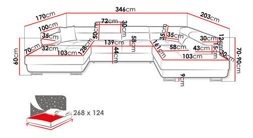 Kutna garnitura U Terazuro Bis S (zelena) (s prostorom za odlaganje) (L)