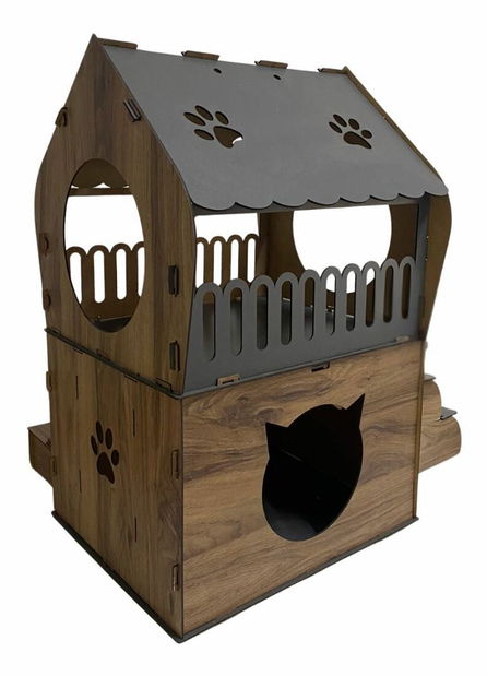 Škrabadlo pre mačky Nesty (antracit + dub)