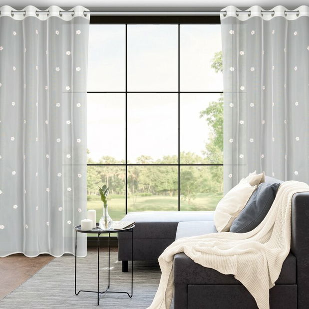 Perdea 140x250 cm Elssa (alb + roz)