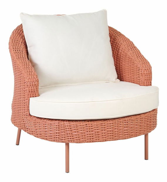 Záhradné kreslo s taburetkou Al (ružová)