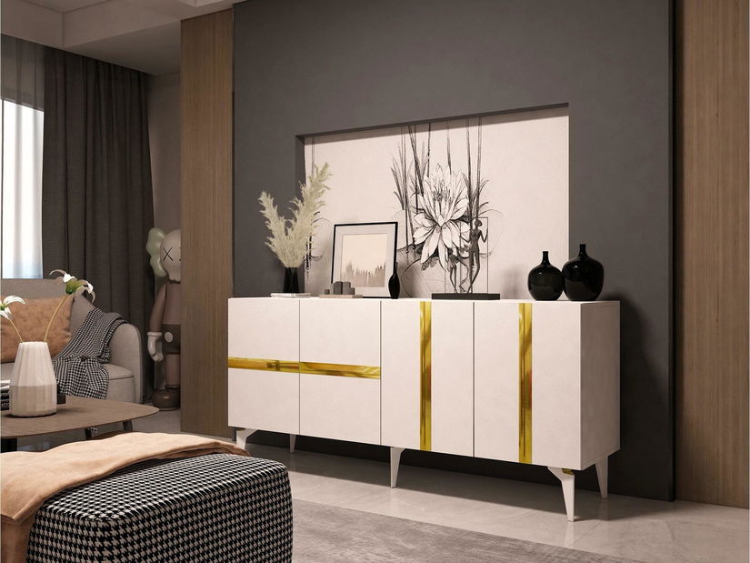 Dulap Vekika 1 (alb + auriu) 