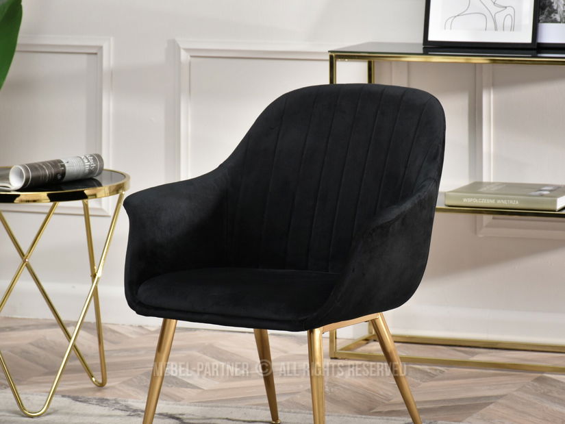 Fotelja Osmol F (crna + zlatna)