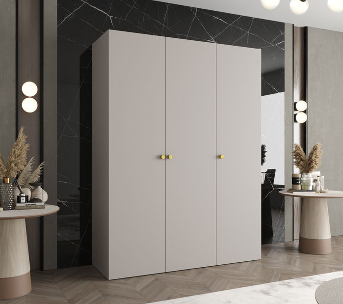 Šatníková skriňa 150 cm Parna 1 (kašmír + zlatá)