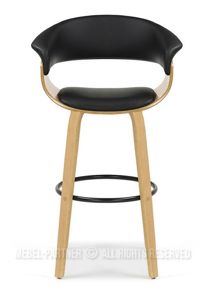 Scaun bar Elynah 75 (negru + stejar)