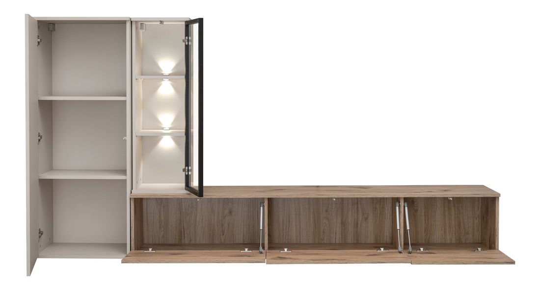 Set za dnevni boravak Care (vikinški hrast + kašmir) (s rasvjetom)