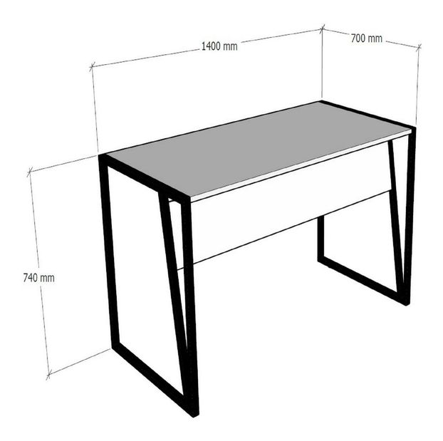 Íróasztal Lesake 2 (zafír tölgy + fekete) 