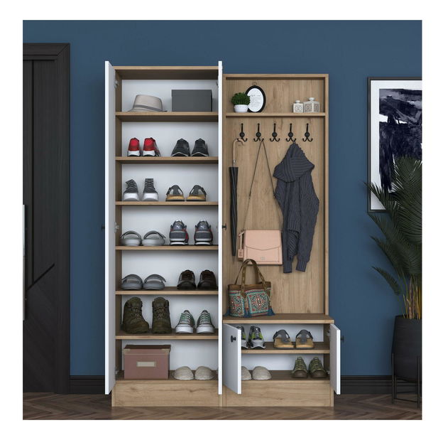 Set za predsoblje Pixie 11 (orah + bijela)