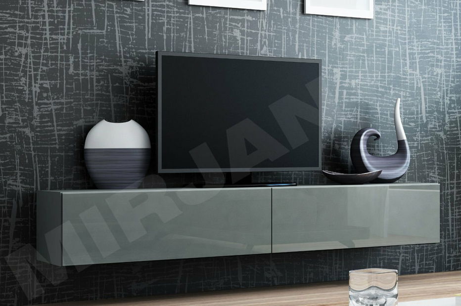 TV stolić/ormarić Zylia 180 (siva + sivi sjaj)