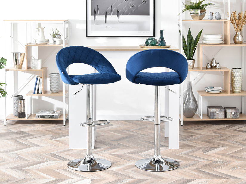 Scaun Hamlet (albastru marin + crom)