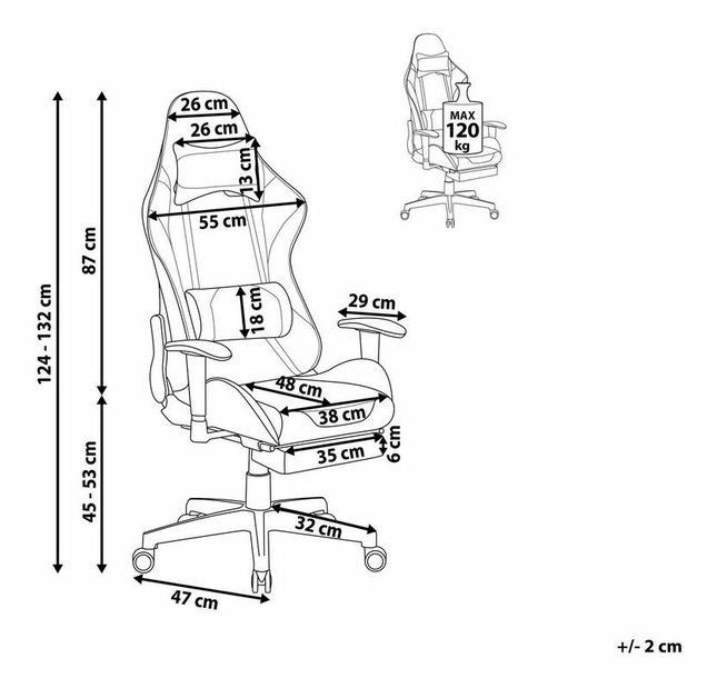 Gaming stolica Vrai (crna + ružičasta) 