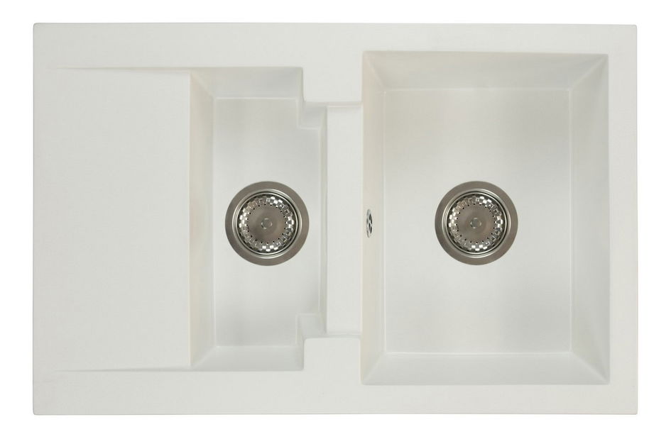 Mosogató Dortuna (fehér) (2 csaplyukkal) (B)