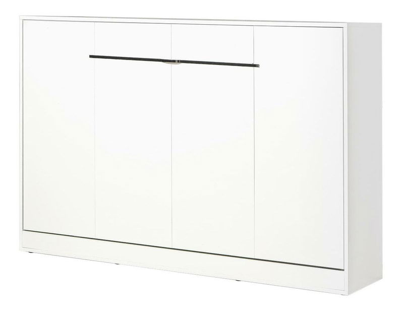 Sklápacia posteľ 120 Perfecto II (biela + biela + čierna) (horizontálna) (bez osvetlenia)