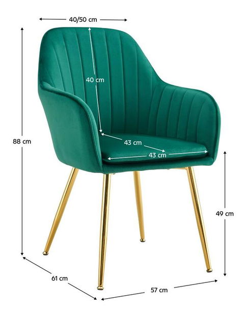 Fotoliu sufragerie Apasionado (smaragd + auriu) 