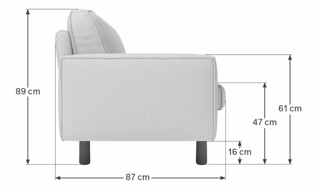 Pohovka dvojsedačka Spary 2 (tmavosivá + orech)