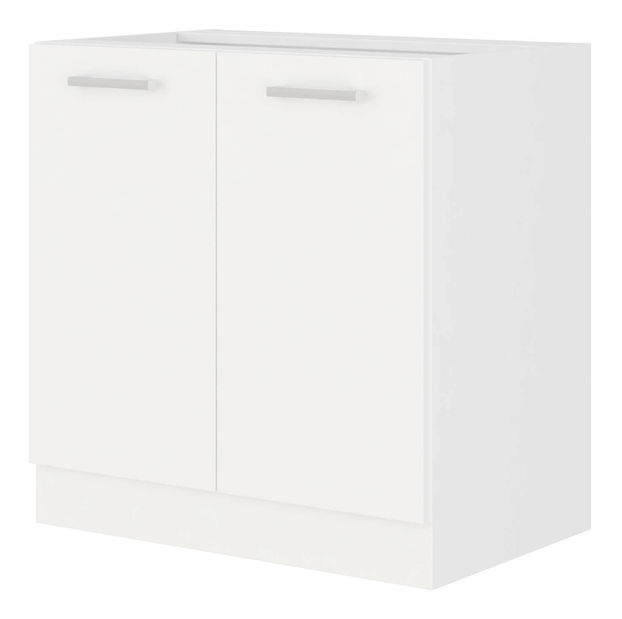 Dulap inferior de bucătărie Edris 80 D 2F BB (Alb)
