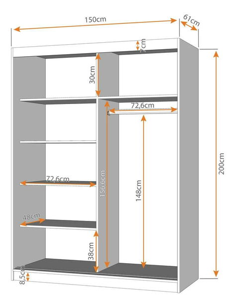 Šatníková skriňa Viola 05 (dub sonoma + dub sonoma)