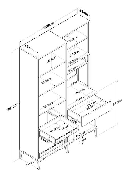 Konyhaszekrény szett Jenaretta 20 (fehér + fekete)